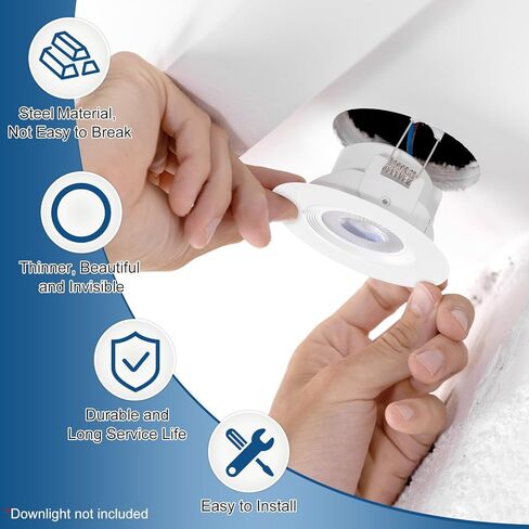 M METERXITY 2-Pack حلقات Goof لأضواء راحة مقاس 6 بوصات، 6.3 بوصة معرف 8.7 بوصة OD حلقة تقليم بلاستيكية متينة يمكن تركيبها باللون الأبيض غطاء حلقة تقليم للسقف يمكن النازل in Kuwait