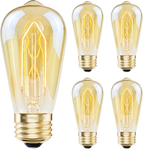 2 Pack E26 Vintage LED Edison Bulbs 60W Equivalent, Dimmable Vintage Light Bulbs Amber Warm 2200K, ST58 Antique Decorative 6W LED Bulbs for Farmhouse Pendant, Modern Ceiling Fixtures, 400LM, CRI90+ in Kuwait