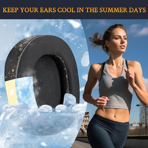 SOULWIT Cooling-Gel Earpads Replacement for Razer BlackShark V2 Pro 2023 (Do Not Fit 2020 Model) Gaming Headset, Ear Pads Cushions with High-Density Noise Isolation Foam - Black Gold in Saudi Arabia