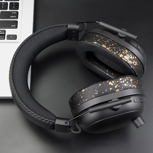 SOULWIT Cooling-Gel Earpads Replacement for Razer BlackShark V2 Pro 2023 (Do Not Fit 2020 Model) Gaming Headset, Ear Pads Cushions with High-Density Noise Isolation Foam - Black Gold in Saudi Arabia
