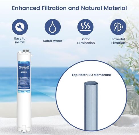 مرشح استبدال غشاء H2O المرحلة 3، متوافق مع غشاء H2O المرحلة 3 الأزرق النقي PB-TLRO3MC50T، 4 مراحل PB-TLRO4H50T نظام تنقية المياه بالتناضح العكسي، عبوة واحدة in Kuwait