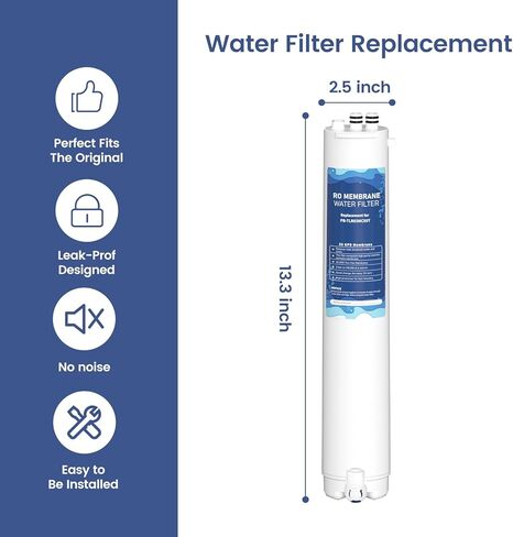 مرشح استبدال غشاء H2O المرحلة 3، متوافق مع غشاء H2O المرحلة 3 الأزرق النقي PB-TLRO3MC50T، 4 مراحل PB-TLRO4H50T نظام تنقية المياه بالتناضح العكسي، عبوة واحدة in Kuwait