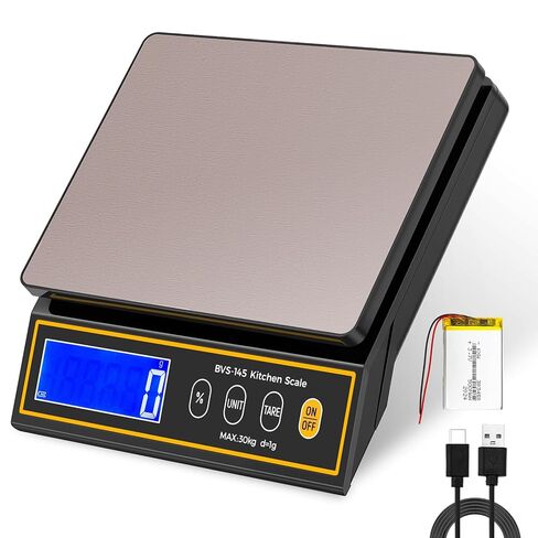 Bonvoisin Baking Scale with Percentage Weighing Function 66lb/ 30kg Large Digital Kitchen Scale for Candle, Soap and Sourdough Bread Making Rechargeable Food Cooking Scale in Kuwait