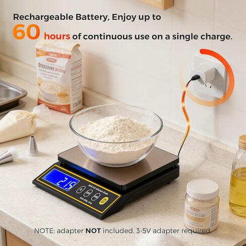 Bonvoisin Baking Scale with Percentage Weighing Function 66lb/ 30kg Large Digital Kitchen Scale for Candle, Soap and Sourdough Bread Making Rechargeable Food Cooking Scale in Kuwait