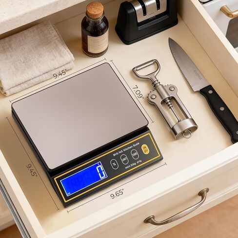 Bonvoisin Baking Scale with Percentage Weighing Function 66lb/ 30kg Large Digital Kitchen Scale for Candle, Soap and Sourdough Bread Making Rechargeable Food Cooking Scale in Kuwait