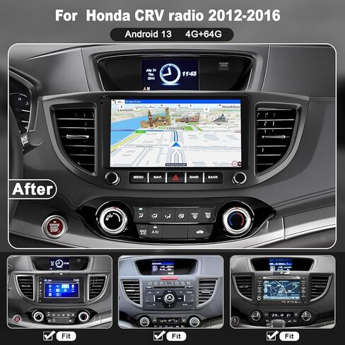 Car Stereo Radio for Honda CRV 2007-2011, Android 12.0 (4G RAM 64G ROM) 9 Inch 5G WiFi CRV Radio Support Carplay/Android Auto,GPS Navigation with Bluetooth,Backup Camera 1080P,SWC/FM Radio in Saudi Arabia