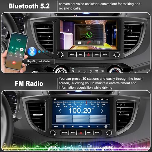 Car Stereo Radio for Honda CRV 2007-2011, Android 12.0 (4G RAM 64G ROM) 9 Inch 5G WiFi CRV Radio Support Carplay/Android Auto,GPS Navigation with Bluetooth,Backup Camera 1080P,SWC/FM Radio in Saudi Arabia