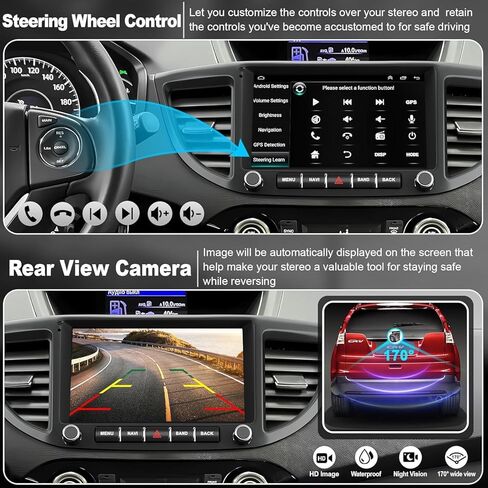Car Stereo Radio for Honda CRV 2007-2011, Android 12.0 (4G RAM 64G ROM) 9 Inch 5G WiFi CRV Radio Support Carplay/Android Auto,GPS Navigation with Bluetooth,Backup Camera 1080P,SWC/FM Radio in Saudi Arabia