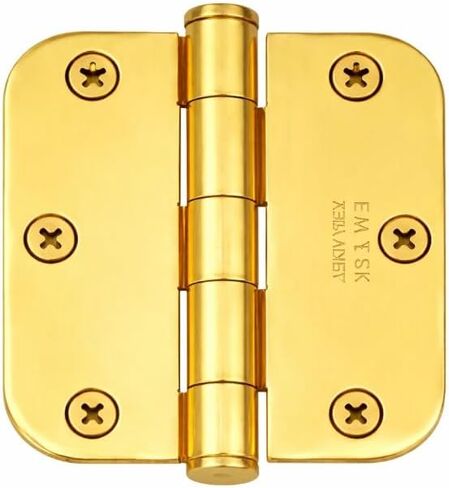 Emtek 96133US 3-1/2" x 3-1/2" 5/8" مفصلات نصف قطرها زوايا سكنية عادية (زوج)، نحاس صلب - عتيق فرنسي (US7) in Kuwait
