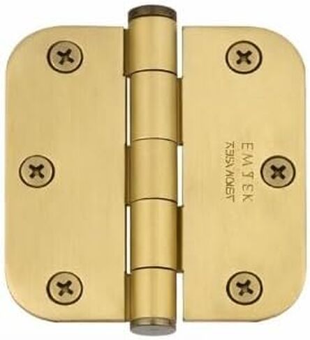 Emtek 96133US 3-1/2" x 3-1/2" 5/8" مفصلات نصف قطرها زوايا سكنية عادية (زوج)، نحاس صلب - عتيق فرنسي (US7) in Kuwait