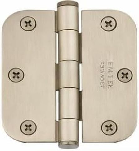 Emtek 96133US 3-1/2" x 3-1/2" 5/8" مفصلات نصف قطرها زوايا سكنية عادية (زوج)، نحاس صلب - عتيق فرنسي (US7) in Kuwait