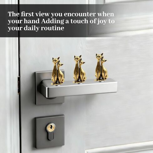 6 Packs Magnetic Door Hinge Toppers, Vintage Brass Hinge Head Decorative Topper, Finish Decor for Door, Drawer, Cabinet Hardware, Table, Shelf, Car (Couple Cats) in Kuwait