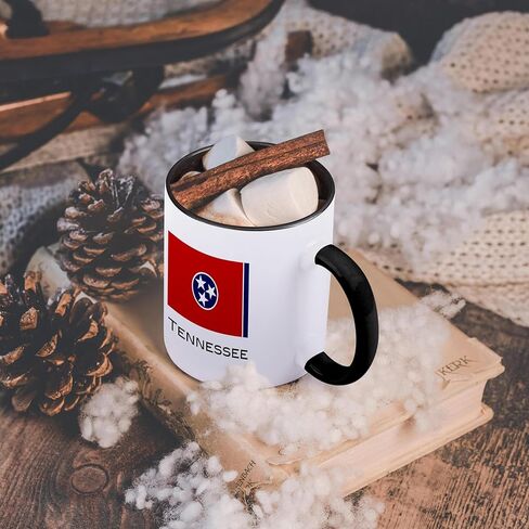 3dRose (mug_107392_4) علم ولاية تينيسي - كوب أسود بلونين، 11 أونصة in Kuwait