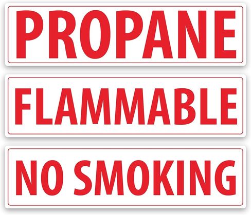 1 x Propane, Flammable, No Smoking – Fire Hazard Danger Warning No Open Flames No Smoking – 2.8 x 10.75 Black, Red and White Vinyl Placards – Self-Adhesive, Non-Rusting, Weatherproof, Waterproof Safety Decals for Business, Fuel Tanks, Fuel Caps, Trucks in Kuwait