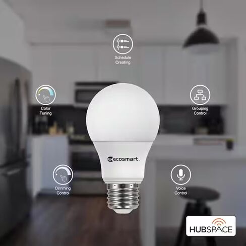 Ceybo Smart LED Bulb 60W A19, Wi-Fi Dimmable with Adjustable Brightness and Temperature, Compatible with Alexa, Google Home, and Hubspace App (1-Pack) in Kuwait