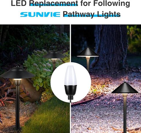 SUNVIE Low Voltage Pathway Lights 3W 3000K LED Replacement Bulb with Wire 2 Pack in Kuwait