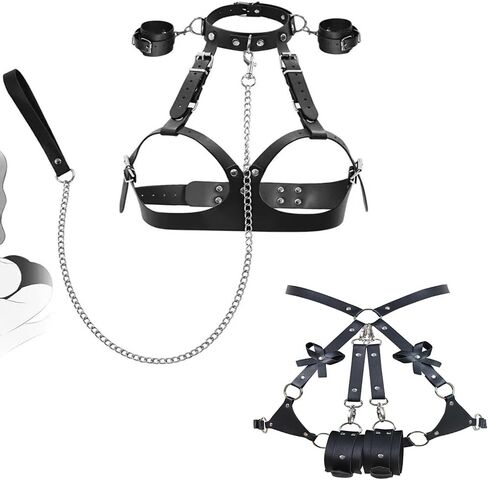Punk Black Leather Chest Harness Body Waist Chain Belt Rave Nightclub Sexy Belly Bra Jewelry Accessory for Women Girls in Saudi Arabia