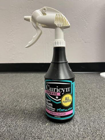 Curicyn Pink Eye Solution، قطرات العين لالتهاب الملتحمة للكلاب والقطط والماشية والخيول - خالية من الألم، غسول عين الكلب غير الستيرويدي مع محلول منقى - تمت ملاحظة التأثيرات خلال 1-3 أيام - 3 أونصة in Kuwait