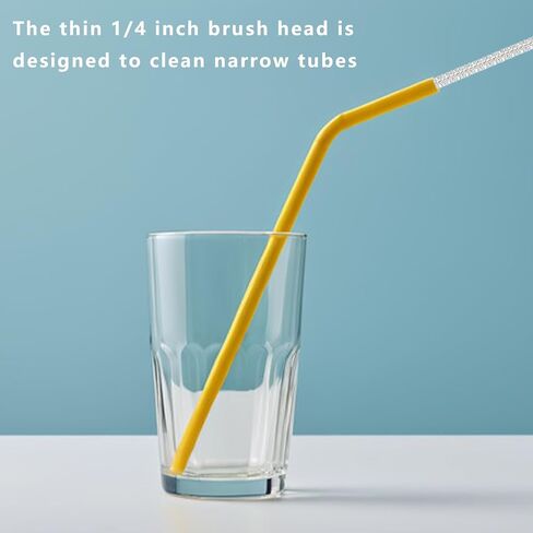 4 Pcs Straw Cleaner Brush Extra Long, 1m/39in Pipe Cleaning Brushes with Soft Nylon Bristles for Feeding Tubes, Bottles, Hose, Refrigerator & Drain Cleaning in Kuwait