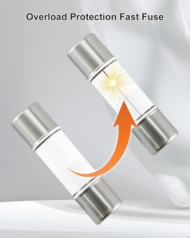 Ceramic Fuse Fit for Digital Multimeter, Replace HV510 FF10A6V520ASTM, 10A 600V 5x20mm, Fast Blowing, 5Pcs in Kuwait