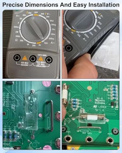 Ceramic Fuse Fit for Digital Multimeter, Replace HV510 FF10A6V520ASTM, 10A 600V 5x20mm, Fast Blowing, 5Pcs in Kuwait