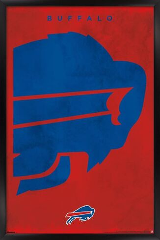 NFL Buffalo Bills - Logo 25 Wall Poster, 34L" x 22.4W", Black Framed Version in Kuwait