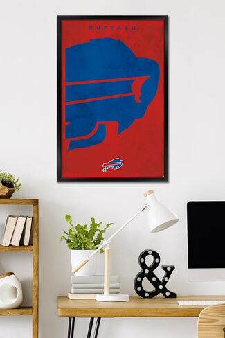 NFL Buffalo Bills - Logo 25 Wall Poster, 34L" x 22.4W", Black Framed Version in Kuwait
