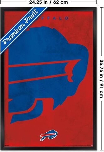 NFL Buffalo Bills - Logo 25 Wall Poster, 34L" x 22.4W", Black Framed Version in Kuwait