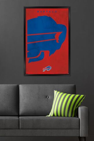 NFL Buffalo Bills - Logo 25 Wall Poster, 34L" x 22.4W", Black Framed Version in Kuwait