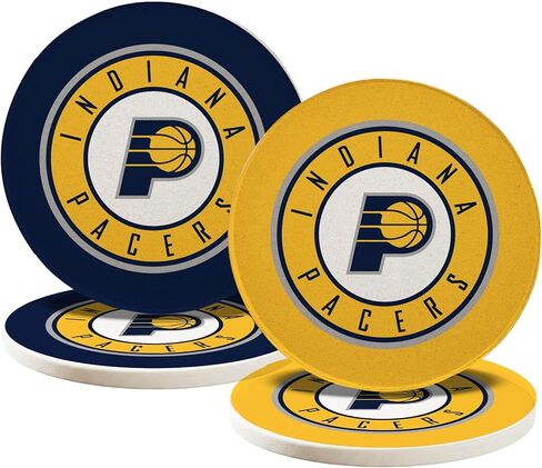 Desert Cactus Indiana Pacers Circle Ceramic Coasters 4 Pack NBA National Basketball League Absorbent Drink Coasters with Cork Backing (Design A) in Kuwait