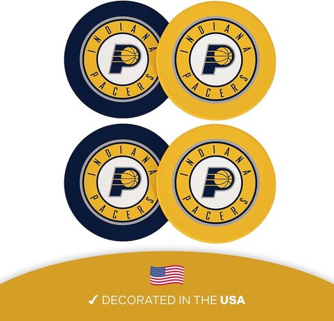 Desert Cactus Indiana Pacers Circle Ceramic Coasters 4 Pack NBA National Basketball League Absorbent Drink Coasters with Cork Backing (Design A) in Kuwait