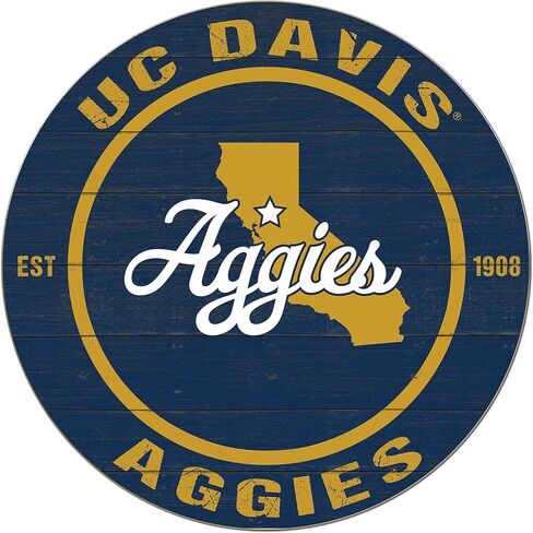 KH Sports Fan UC Davis Aggies علامة دائرية ملونة، 20x20 بوصة، ديكور Aggies للمسكن وغرفة النوم وكهف المروحة وغرفة المعيشة؛ أظهر روح فريقك مع هذه اللوحة الفنية الجدارية الفريدة من نوعها من كاليفورنيا (ديفيس) آجيس in Kuwait