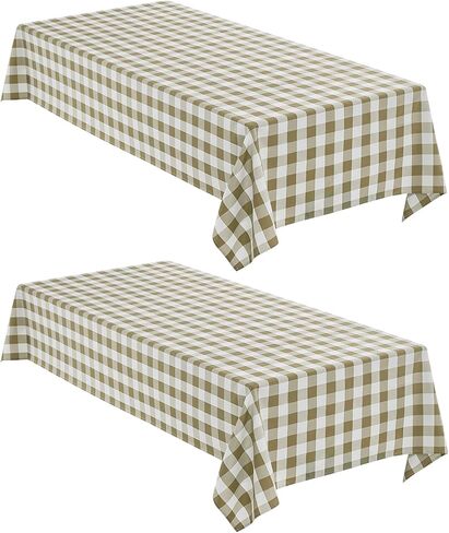 Checkered Tablecloth Rectangle, 2 Pack Gingham Table Cloths Waterproof Wrinkle Free Buffalo Plaid Table Covers Washable for Dining, Parties & Outdoor Picnic(Light Blue and White, 52"×70") in Kuwait