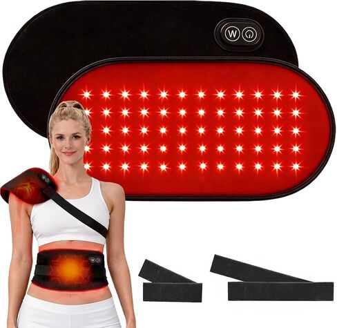 Red Light Therapy Pad for Body, 660nm & 850nm Red Light Therapy Wrap with 60 LED Lights, Flexible Portable Light Therapy Pad for Back, Knee, Hands, Post-Workout Relaxation(Plug-in Version in Saudi Arabia