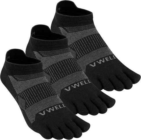 VWELL Merino Wool Toe Socks for Men Women Ankle Five Finger socks Athletic Running Moisture Wicking (3Pairs) in Kuwait