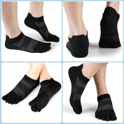 VWELL Merino Wool Toe Socks for Men Women Ankle Five Finger socks Athletic Running Moisture Wicking (3Pairs) in Kuwait