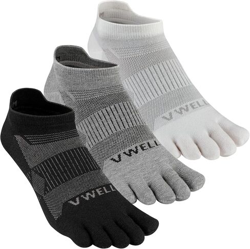 VWELL Merino Wool Toe Socks for Men Women Ankle Five Finger socks Athletic Running Moisture Wicking (3Pairs) in Kuwait
