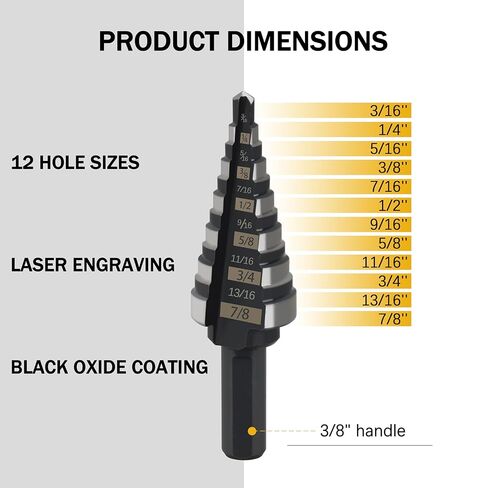 3/16 "-7/8" خطوة مثقاب لأداة Milwau-kee الكهربائية GIDDS2-2475506 in Kuwait
