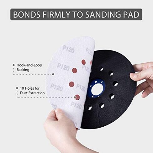 Power PRO 2100-24Pcs 9inch/225mm Sanding Abrasive Discs, Grits 4X 80/100/120/150/180/240 Sanding Discs Sandpaper for Drywall Sander and Polisher, 1 Set of 24 with 10 Vent Holes in Kuwait
