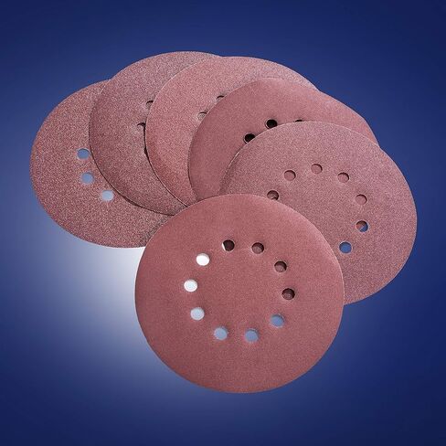 Power PRO 2100-24Pcs 9inch/225mm Sanding Abrasive Discs, Grits 4X 80/100/120/150/180/240 Sanding Discs Sandpaper for Drywall Sander and Polisher, 1 Set of 24 with 10 Vent Holes in Kuwait
