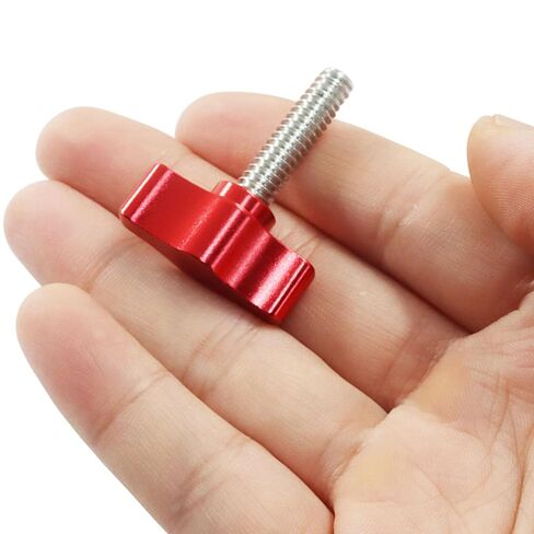 4 Pack M6 x 25mm Red Z Type Handle Thumb Screw Stainless Steel T-Shaped Wing Adjustable Knob AluminumHead Mechanical Handle Bolts for Sawing Machines & Woodworking Machinery in Kuwait