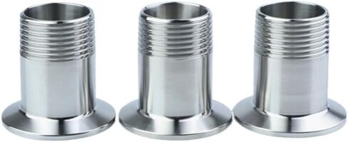1/2 "SS304 الفولاذ المقاوم للصدأ ذكر الطويق الملولب 34 مللي متر وصلة أنابيب ثلاثي المشبك IHNIEAEW in Kuwait