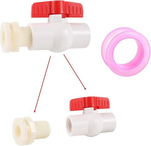 1/2 "3/4" ABS البلاستيك خزان المياه موصل مع PVC الكرة صمام خزان الأسماك حوض السمك منفذ دلو موصل استنزاف وصلة أنابيب (1/2 ") in Kuwait