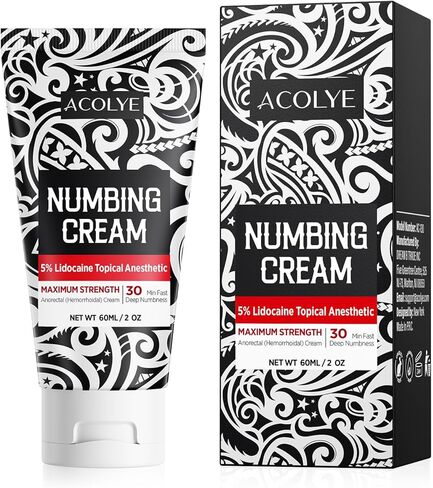 Numbing Cream Maximum Strength: 5% Lidocaine Local Anesthetic - Long Lasting with Menthol Arnica and Emu Oi 2oz/ 60g in Saudi Arabia