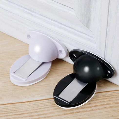 Plastic Suction Invisible Hole-Free Bedroom Silent Anti-Collision Panel Door Touch Floor Anti-Kick(2pcs Black) in Saudi Arabia