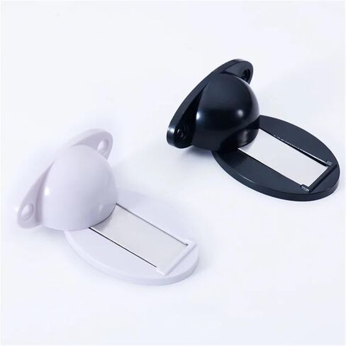 Plastic Suction Invisible Hole-Free Bedroom Silent Anti-Collision Panel Door Touch Floor Anti-Kick(2pcs Black) in Saudi Arabia