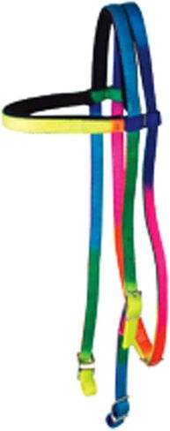 HILASON 3/4" Browband 2 طبقة من النايلون المطلي بالنيكل، رأس قوس قزح in Kuwait