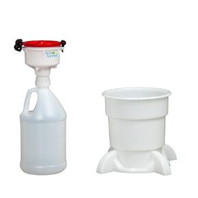 نظام ECO Funnel® مقاس 4 بوصة، إبريق HDPE سعة 1 جالون، حاوية ثانوية بقاعدة، غطاء أحمر in Kuwait