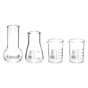 hBARSCI Laboratory Flask and Beaker Shot Glasses - Set of 4 Premium Borosilicate 3.3 Labware - at Home Series in Kuwait