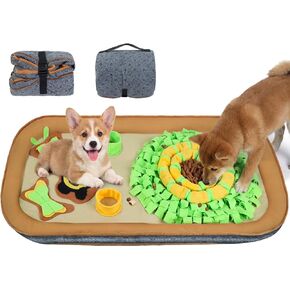 HOPET Snuffle Mat for Small and Large Dog Breeds, Sniff Mat for Slow Eating and Stress Relief, Adjustable Puzzle Toys for Cats-Dogs, Interactive Dog Toy for Mental Stimulation and Life Enrichment in Kuwait
